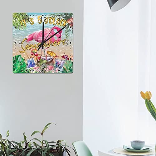 Horloge murale It's Five O'clock Somewhere grand format peint - 5