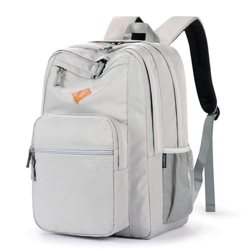 Image of ZORFIN 26L Backpack for College, and Travel: Water Resistant Bookbag - Grey