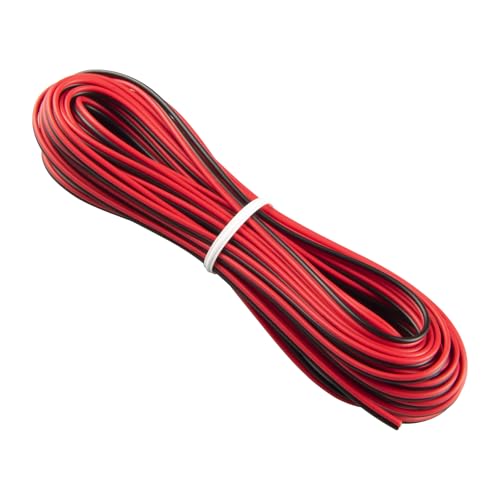 22AWG 0.2mm² 2 Core Tinned Copper Cable 32.8FT - Red/Black Flexible 12V/24V Wire for LED Strips, DIY Electronics