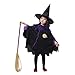 GEMVIE Déguisement Sorcière Enfant Fille Cape avec Chapeau Magicien pour Fille 3-12 Ans Costume Cosplay Halloween Toussaint Carnaval Soirée (10-12 ans)