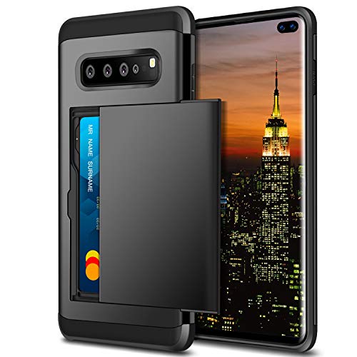 Coolden for Samsung S10 5G Case Shockproof Case for Galaxy S10 5G Wallet Case Cover Protective Case Rubber Bumper Card Holder Slot Wallet Case Cover for Samsung Galaxy S10 5G Phone Case (Black)
