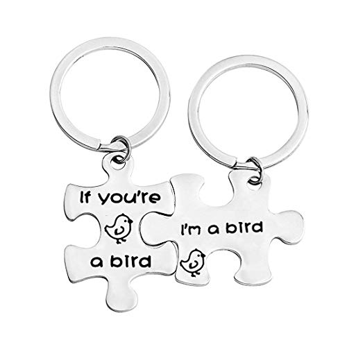 SEIRAA If You're A Bird I'm A Bird Keychain Romantic Movie Jewelry Couple Keychain Gift (bird keychain)