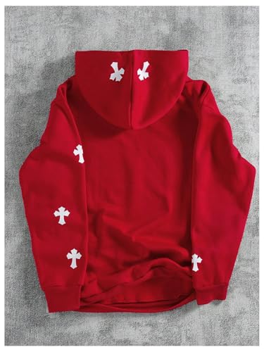 Men's Skull Graphic Hoodies Long Sleeve Hooded Sweatshirt Goth Y2k Hoodies Pullover Streetwear2