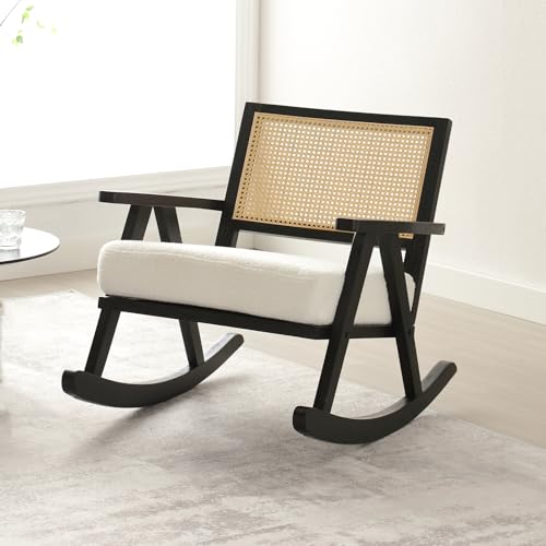 chairus Gepolsterter Schaukelstuhl für Wohnzimmer Kunstfell...