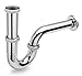 Produktbild Siphon Edelstahl Siphon Universal Röhrensiphon für Waschbecken & Waschtisch, Chrome Siphon 32mm Waschtisch Dichtung Abnehmbar Röhrensiphon 1-1/4" mit Abflussgarnitur Passgenau