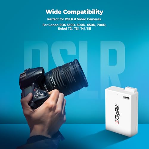 Image of Digitek Platinum (LP-E8 Type C) 1120mAh Li-ion Battery for Canon DSLR Cameras with Type-C Charging Cable, for Canon PowerShot EOS 550D, 600D, 650D, 700D, Kiss X4-X7i, and Rebel T2i-T5i
