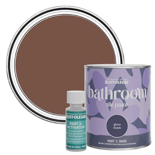 Rust-Oleum Water-Resistant Bathroom Tile Paint in Gloss Finish - Faded Ember 750ml