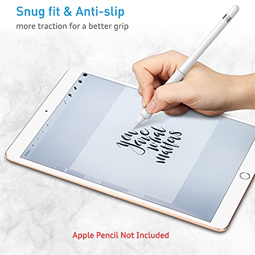 Fintie Silicone Grip Holder For Apple Pencil 1St 2Nd Generation, Protective Skin Sleeve Case Accessories Compatible With Apple Pencil 1 2, Ipad 10.2, Ipad 6Th Gen, Ipad Pro 11/12.9, White #TOP4