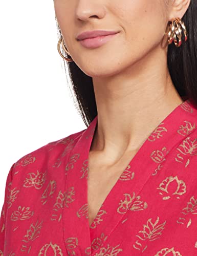 Image of Zemyra Women's Cotton Regular Kurta (AW20TUN1 Fuchsia S Small)