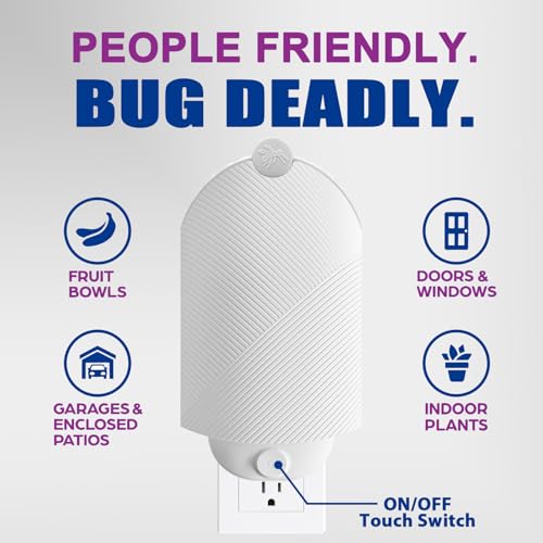 Image of Flying Insect Trap for Indoor Use (2 Staters & 6 Refill Cartridges), UV Light Bug Catcher for Fruit Flies, Gnats & Small Flying Pests, Silent, No-Zap, Mess-Free