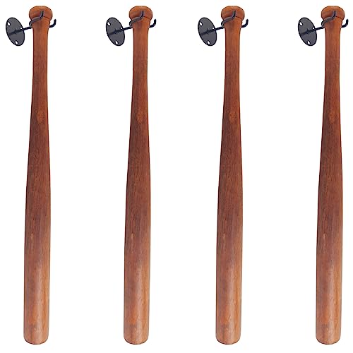 TIHOOD 4PCS Baseball Bat Holder Black Vertical Baseball Bat Wall Mount Display Stand Baseball Bat Wall Mount Storage Baseball Holder Baseball Bat Rack for Man Cave Decor Sport Memorabilia Ball Storage