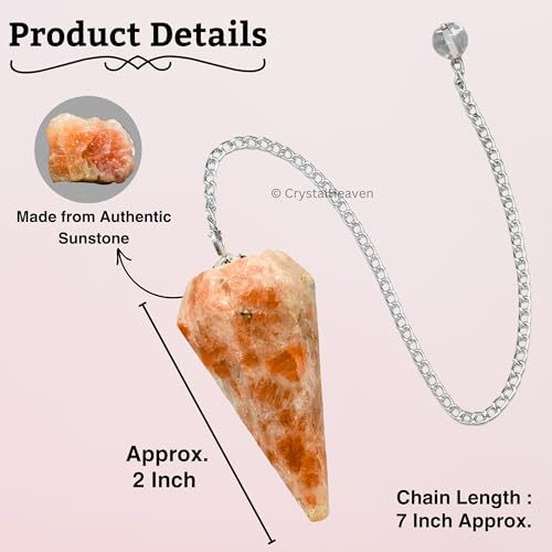 Image of Sunstone Pendulum Dowsing Tool - Natural Crystal Pendulum for Spiritual Guidance - Premium Dowser Pendulum for Accurate Divination and Energy Healing - Perfect for Energy Healing and Chakra Balancing - Handcrafted with Precision and Elegance