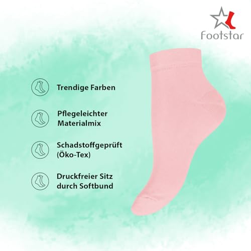 Footstar EVERYDAY! 10 Paar Kinder Quarter Socken - Pastell 31-34