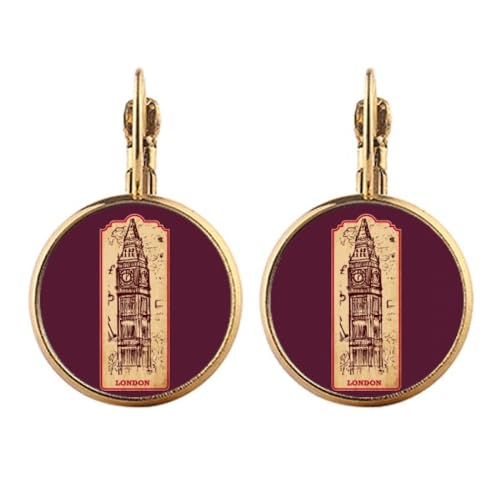 Boucles d'oreilles Angleterre pendantes dorées pour vos soirées à thème