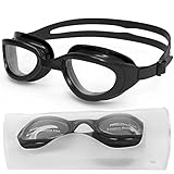 HotSrace Polarisiert Schwimmbrille für Herren und Damen (Non-polarized/Full Black with Clear Lens)