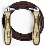 Comfy Sports Weighted Leather Skipping Ropes for Adults Fitness Wooden Handle Gym Jump Speed Ropes Boxing, Muay Thai Kickboxing, Training, Building Muscle Exercise for Men & Women Weight Loss Fitness