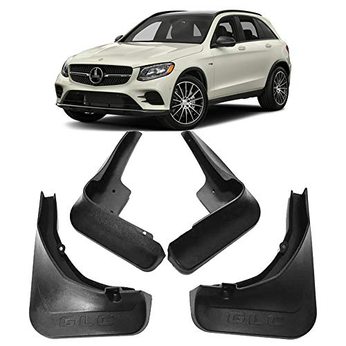LLKLKL Bavettes Garde-Boue Pare-Boue Compatible avec Mercedes Benz GLC 43 63 AMG 2015-2019 2016 2017 2018, Avant et Arrière 4 Pièces Set,Noir Cover