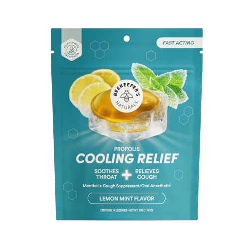 Image of Beekeeper's Naturals Lemon Mint Cooling Lozenges 18 ct | Lemon Mint Cooling Lozenges 18 ct