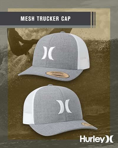 Hurley Men's Cap - Del Mar Snap Back Trucker Hat, Cool Grey Heather, One size