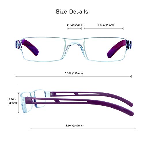 Image of VisionGlobal 8 Pairs Reading Glasses, Blue Light Blocking Glasses, Computer Reading Glasses for Women and Men, Fashion Square Eyewear Frame (4bluefloral+4purple,+1.25 Magnification)