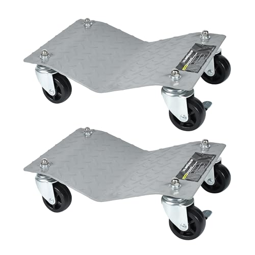 TRMLBE Ayuda para maniobras para moto, universal, 2 unidades, 500 kg, capacidad de carga con 4 ruedas, gato hidráulico para coche