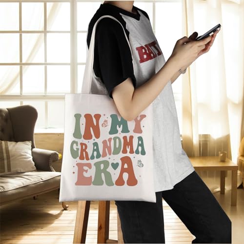 Bolso tote para abuela, regalo para el Día de la Madre, bolso de hombro para abuela o futura abuela, hecho de algodón resistente y plegable miniatura 6