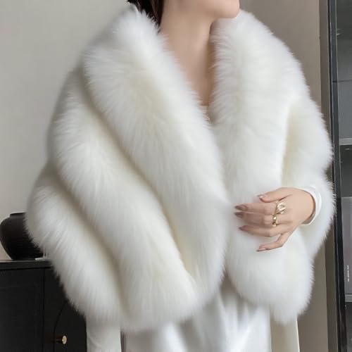 Faux Fur Shawl for Women, Fur Shawl forWinter Weddings Party and Evening Dresses2