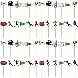 48 Piezas Decoración para Tartas de Fútbol Americano, Rugby Cupcake Topper Decoración, Rugby Happy Birthday Cake Topper, Fiesta Temática de Fútbol Americano, para Cumpleaños Tartas de Decoración