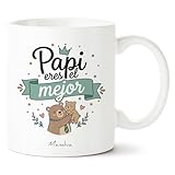 Manahia - Taza Papi Eres el mejor | Regalo Original Papá, Padre - Idea Sorpresa Día del Padre, Cumpleaños, Navidad | Caja Regalo Kraft