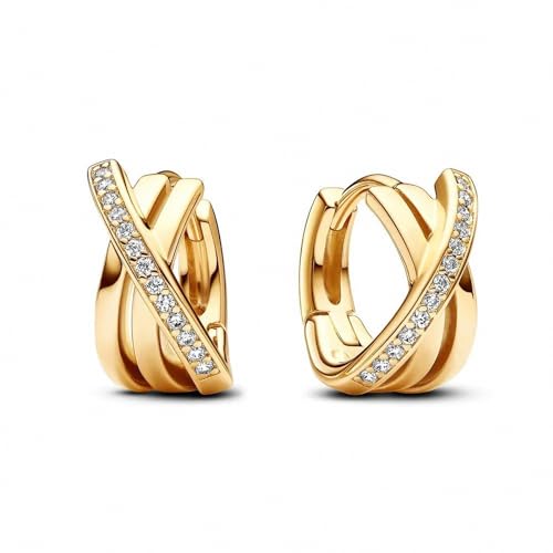 Boucles d'oreilles en argent 925 avec cœurs entrelacés en émail brillant