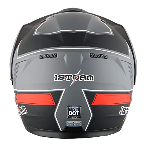 1Storm New Motorcycle Modular Flip Up Full Face Helmet Dual Visor: Hjk910 Dsport Race Red #TOP7