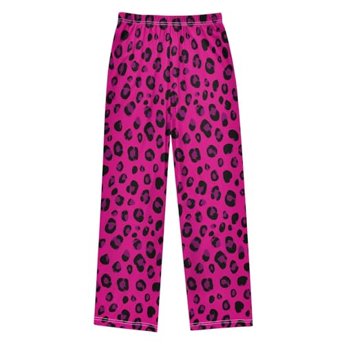 Pajama Pants Sleep Pants Fluorescent Purple Leopard for Age 6-142