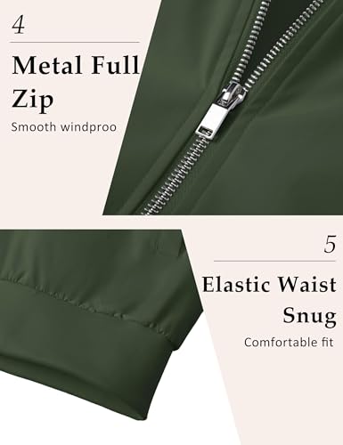 Image of MAGCOMSEN Men's Jacket Lightweight Windbreaker Bomber Jacket Windproof Casual Jacket Zip Up Coats Outwear with 5 Pockets