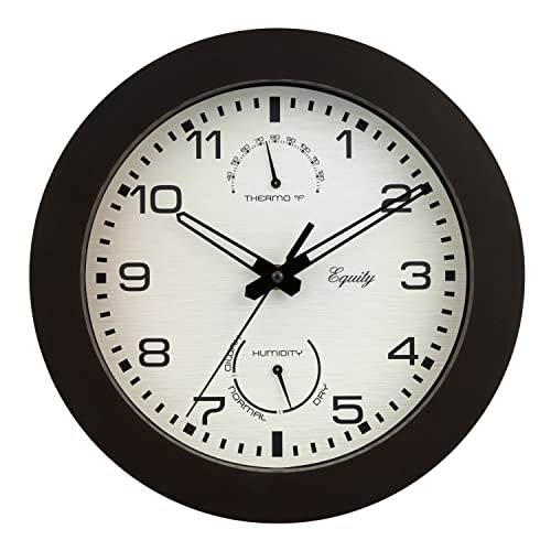 Equity By La Crosse 29005 10 Inch Indoor/Outdoor Waylon Quartz Wall Clock , Brown #TOP22