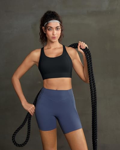 Image of RUNNING GIRL Sports Bra for Women High Support,Strappy Running Supportive High Impact Sports Bras with Sewn in Pads
