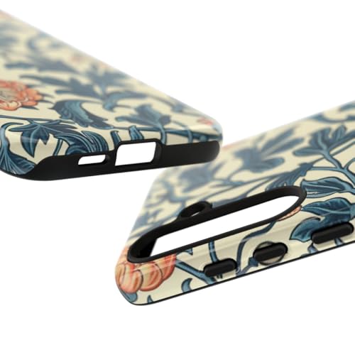 Coque Samsung S24 Plus résistante fleur bleue et orange - 3
