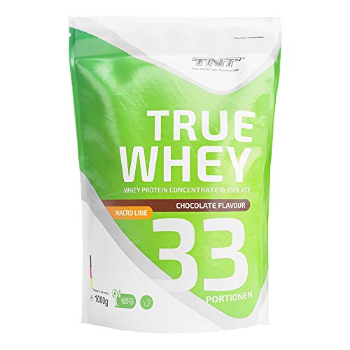 True Whey  1kg Whey Protein Isolate Pulver  Eiweißpulver aus Molke  Proteinpulver, Eiweiß-Shake (Chocolate)