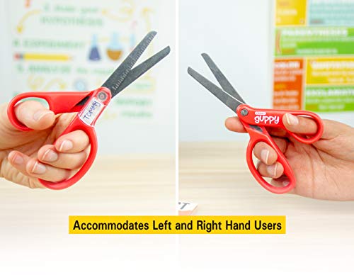 Stanley 5” Kids Scissors, Blunt Tip, Safety, Comfortable, For Left And Right Handed Use, For Office School Student Crafts, Assorted Colors, 8 Pack #TOP5