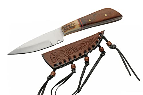 Little Stag Bone/Wood Handle 5.75″ Stainless Steel Hunting Knife