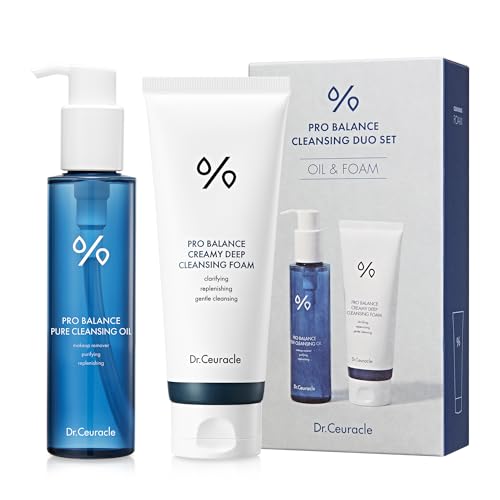 Dr.Ceuracle Pro Balance Cleanser Duo Set (Cleansing Oil & Cleansing Foam) - Hydrating pH Balanced Daily Facial Wash for All Skin Types, Korean Skincare Gift Set
