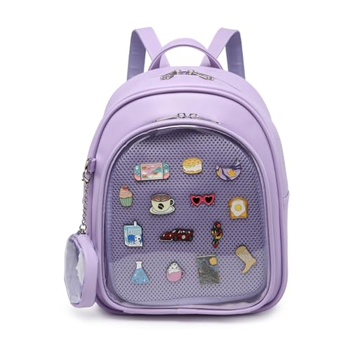 CHERRY SAUCE Kawaii Backpack PU Leather Ita Bag Aesthetic Cute Purse Pin Display
