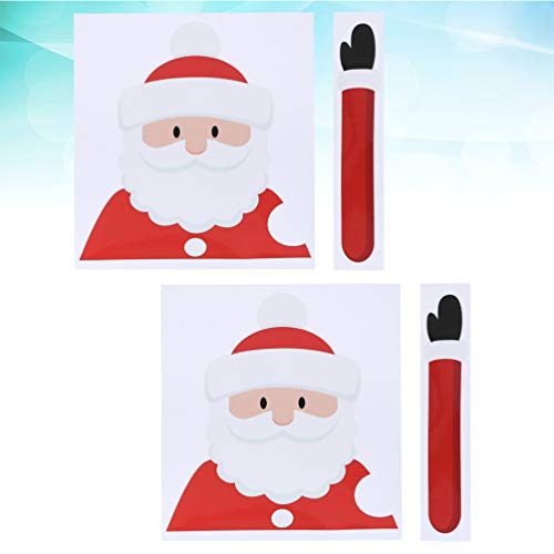 Toyvian 2Pcs Natal Santa Acenando Decalque Do Limpador de PÃ¡ra-Brisa 3D Cartoon Adesivo Limpador de