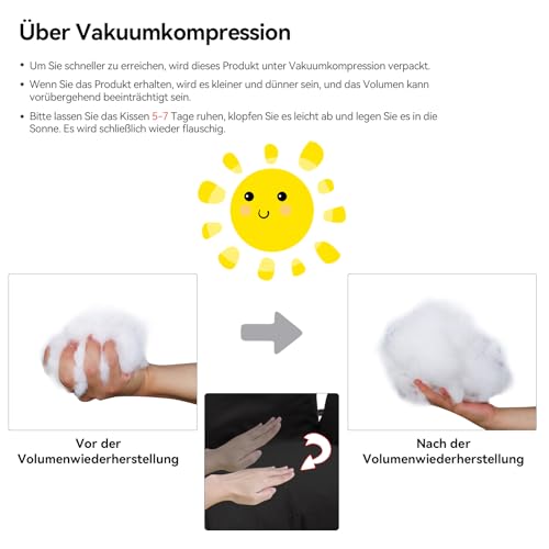 DKIEI Hängesessel Kissen, Auflagen Polster für Rattan Hängesschaukel Schwarz Hängekorb Kissen für Schaukel Korb, Sitzkissen für Hängesessel Outdoor