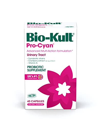 Bio-Kult Pro Cyan - 45 Capsules, Probiotics for Women, Probiotic Targeting Urinary Tract, with Cranberry Extract and Vitamin A, Lactobacillus acidophilus, Lactobacillus plantarum