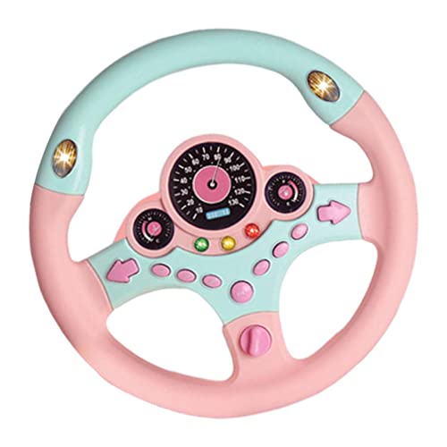 Guohetuk Electric Steering Wheel Toy Driving Controller for and Develop The, Pink