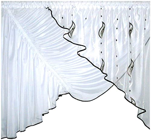 TOP Fertig-Gardine aus Voile NEU Top Design Set Schöne Küche-Gardine mit...