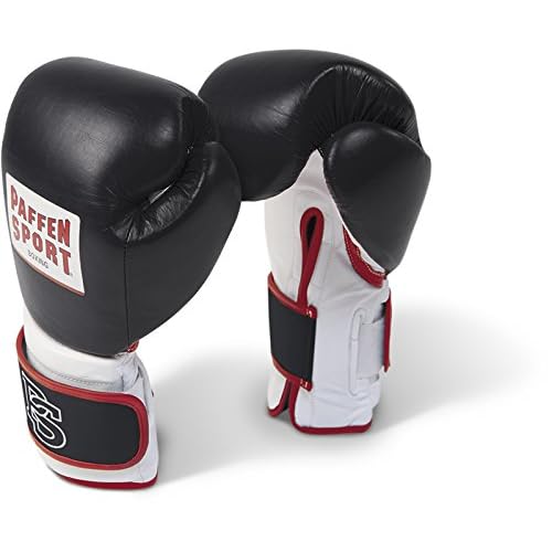 Paffen Sport PRO Performance Boxhandschuhe für das Sparring; schwarz/weiß/rot; 16UZ