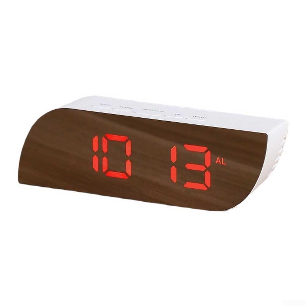 Digital LED Alarm Clock Teardrop Design with Mirror Function Temperature Display Multi-Color Options Bedside Nightstand Clock USB Battery