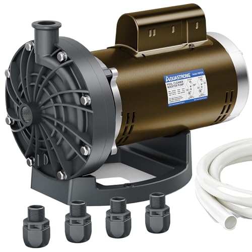 Image of Aquastrong PB4-60 Pool Booster Pump, Pure Copper Motor, 3 /4 HP, Dual Voltage 115V /230V, Low Noise, Wide Compatibility, Easy Installation for Pressure-Side Pool Cleaners Vac-Sweep 280, 380, 3900-Brown