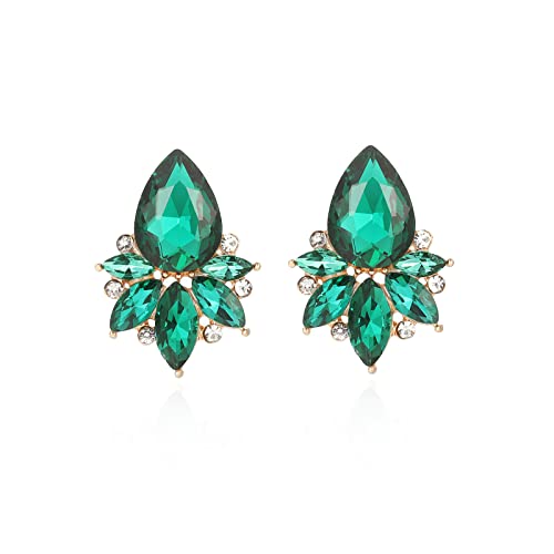 FENBORY Emerald Green Rhinestone Earrings Fancy...